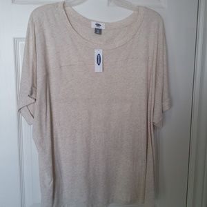 Old Navy Oatmeal coloured scopp neck top